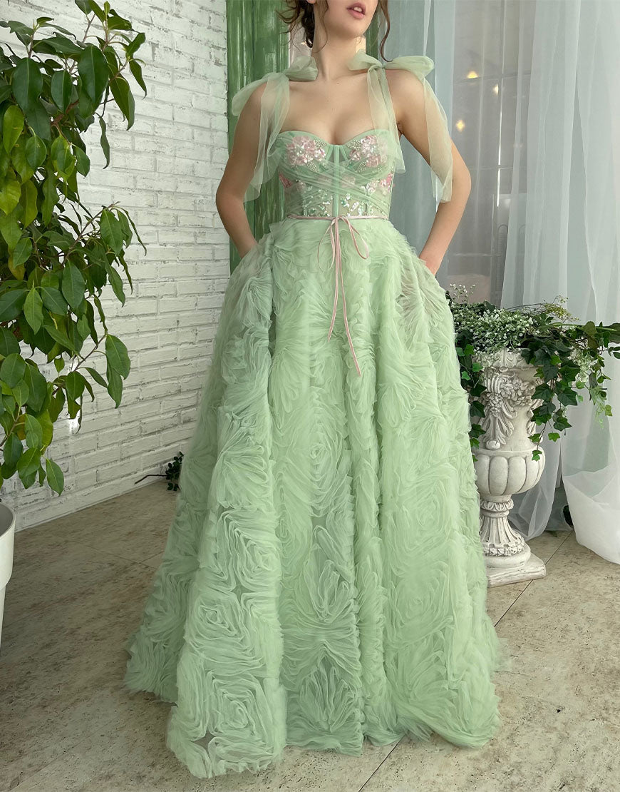 mint green prom dress
